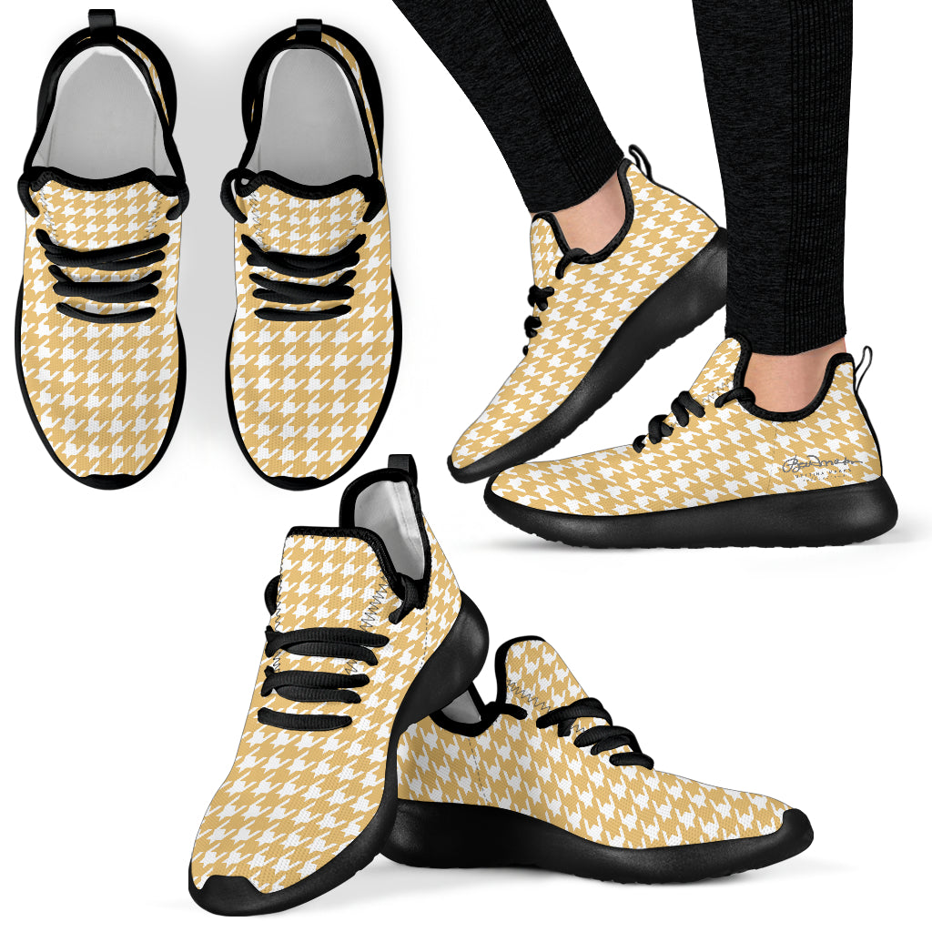 Banana Houndstooth Mesh Knit Sneakers