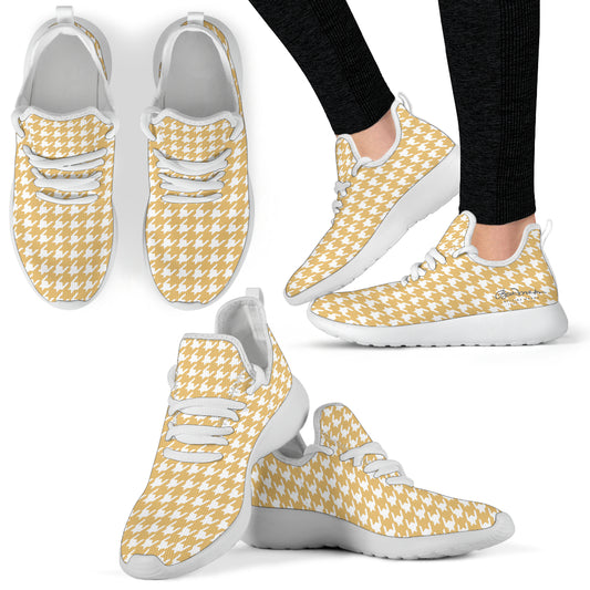 Banana Houndstooth Mesh Knit Sneakers