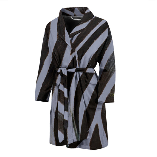 Grey Zebra Bath Robe - Men