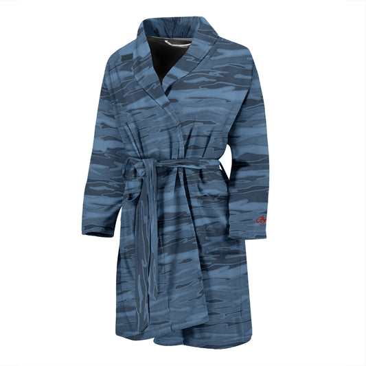 Steel Blue Camouflage Lava Bath Robe - Men