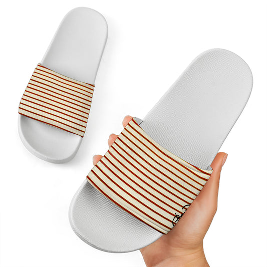 Red White Stripe Slide Sandal