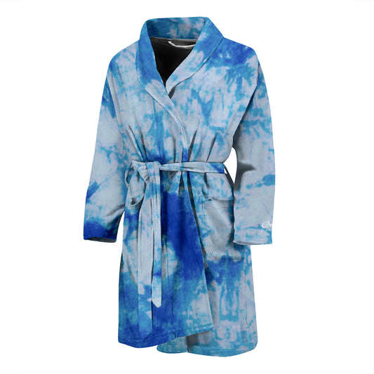 Blue Tie Dye Bath Robe - Men