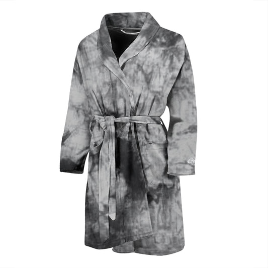 Grey Tie Dye Bath Robe - Men