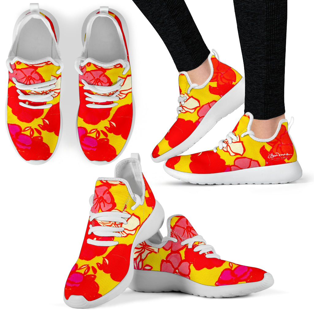 Sixties Floral Mesh Knit Sneakers