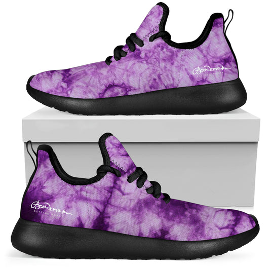 Purple Tie Dye Mesh Knit Sneakers