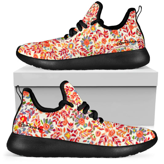 Retro Paisley Mesh Knit Sneakers