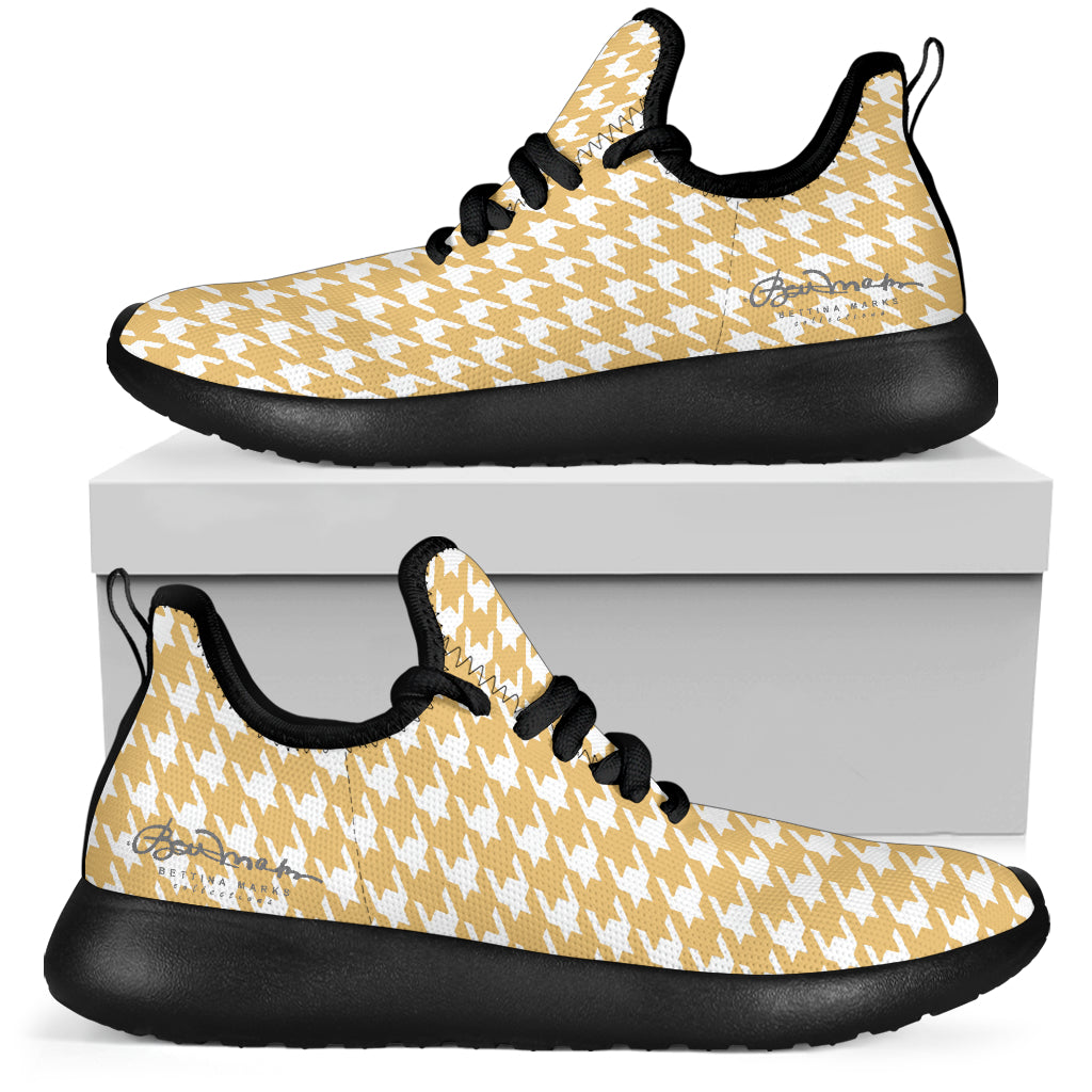 Banana Houndstooth Mesh Knit Sneakers