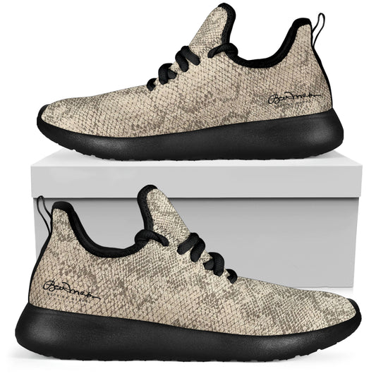 Snake Print Mesh Knit Sneakers