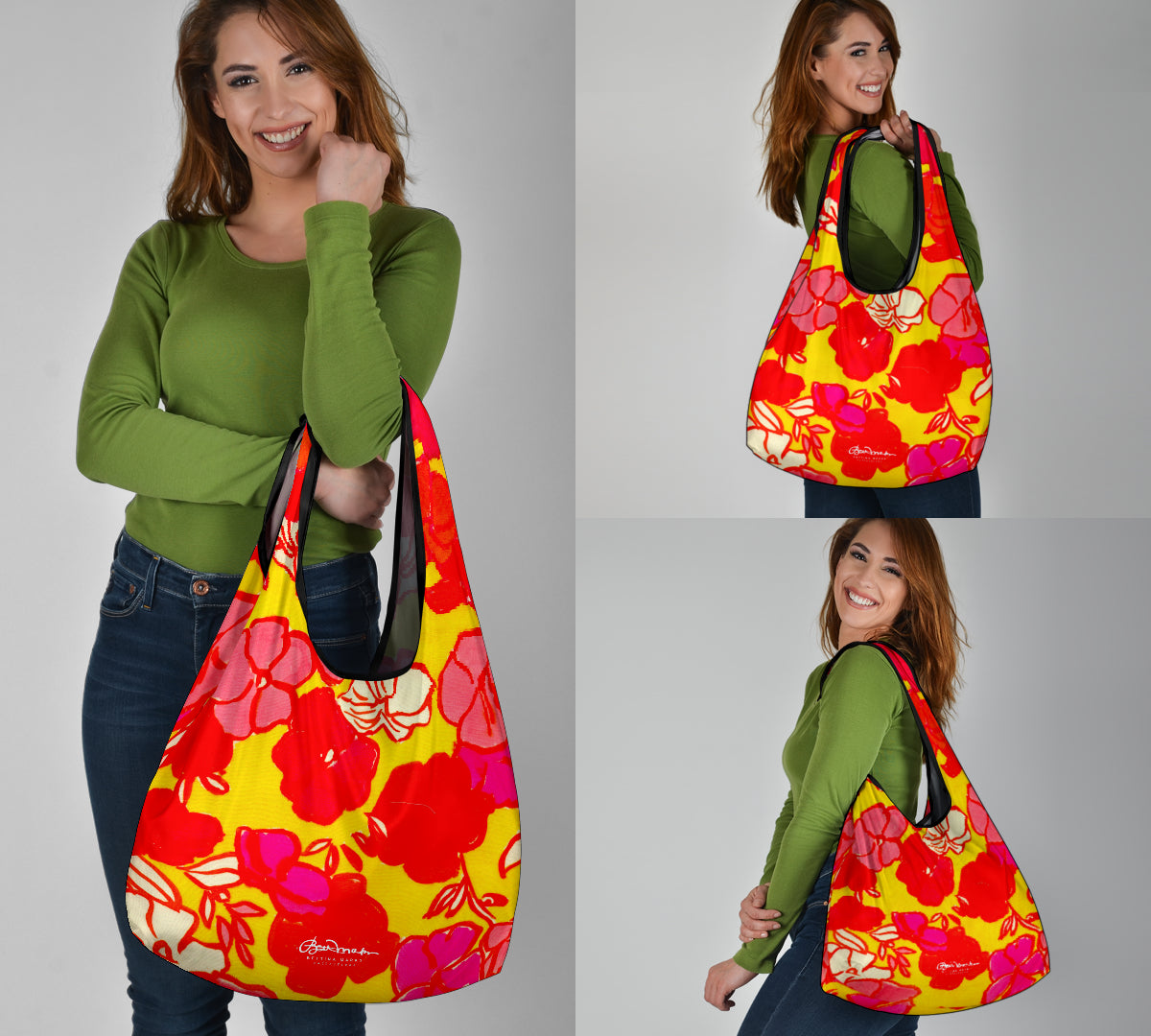 Sixties Floral Grocery Bag