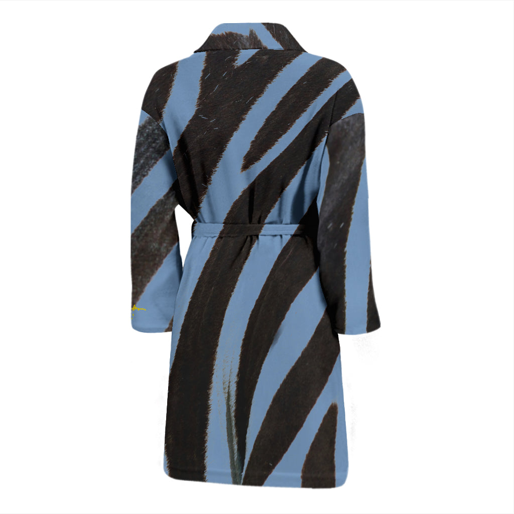 Blue Zebra Bath Robe - Men