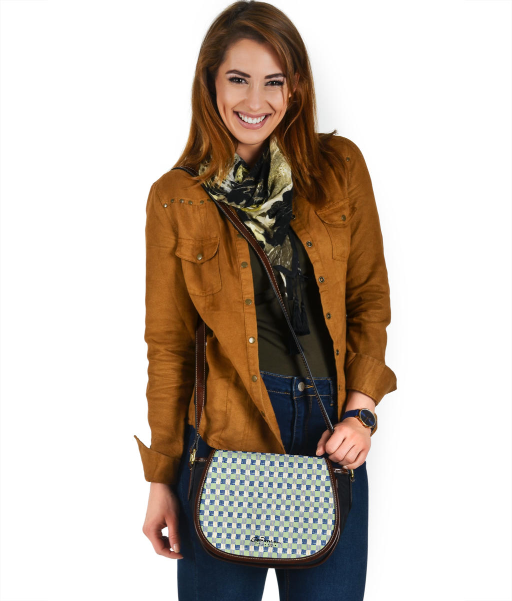 Checkerboard Plaid Saddle Bag