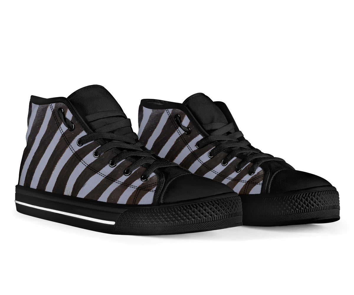 Grey Zebra High Top Sneakers