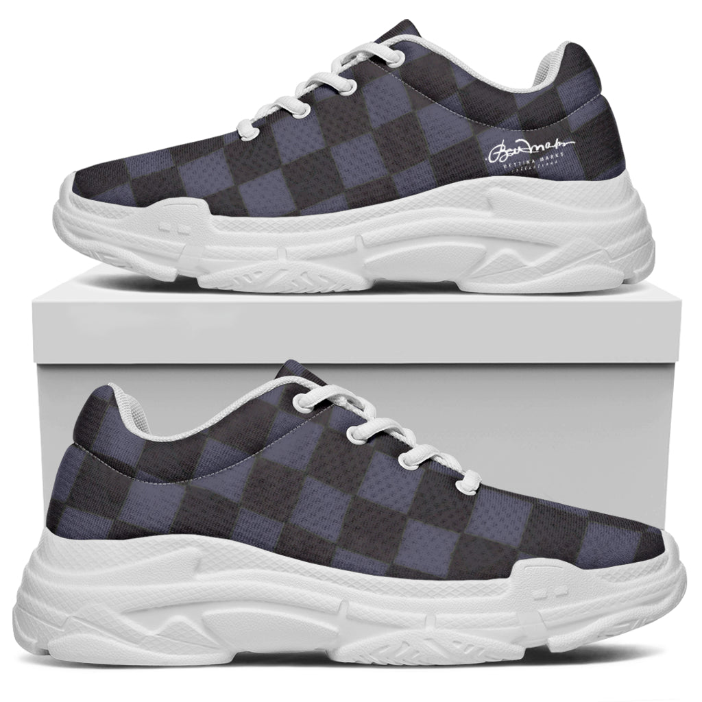 Slate Checkerboard Chunky Sneakers