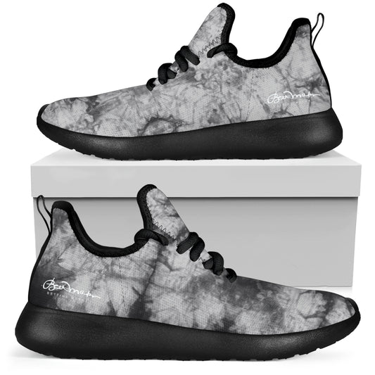 Grey Tie Dye Mesh Knit Sneakers