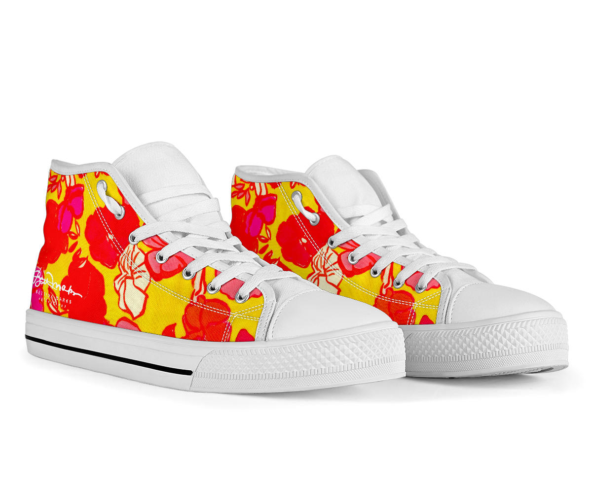 Sixties Floral High Top Sneakers