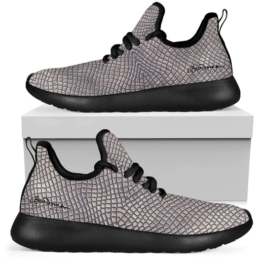 Croc Print Mesh Knit Sneakers