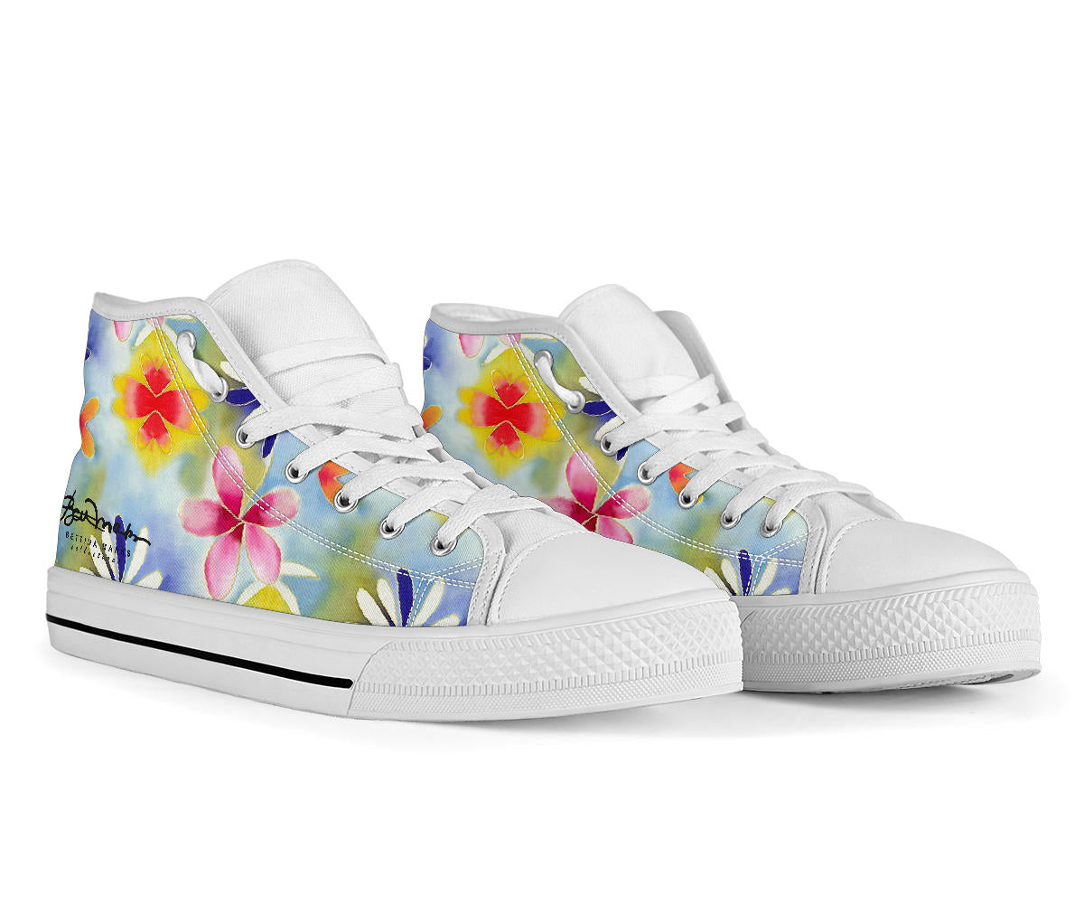 Sunrise Floral High Top Sneakers