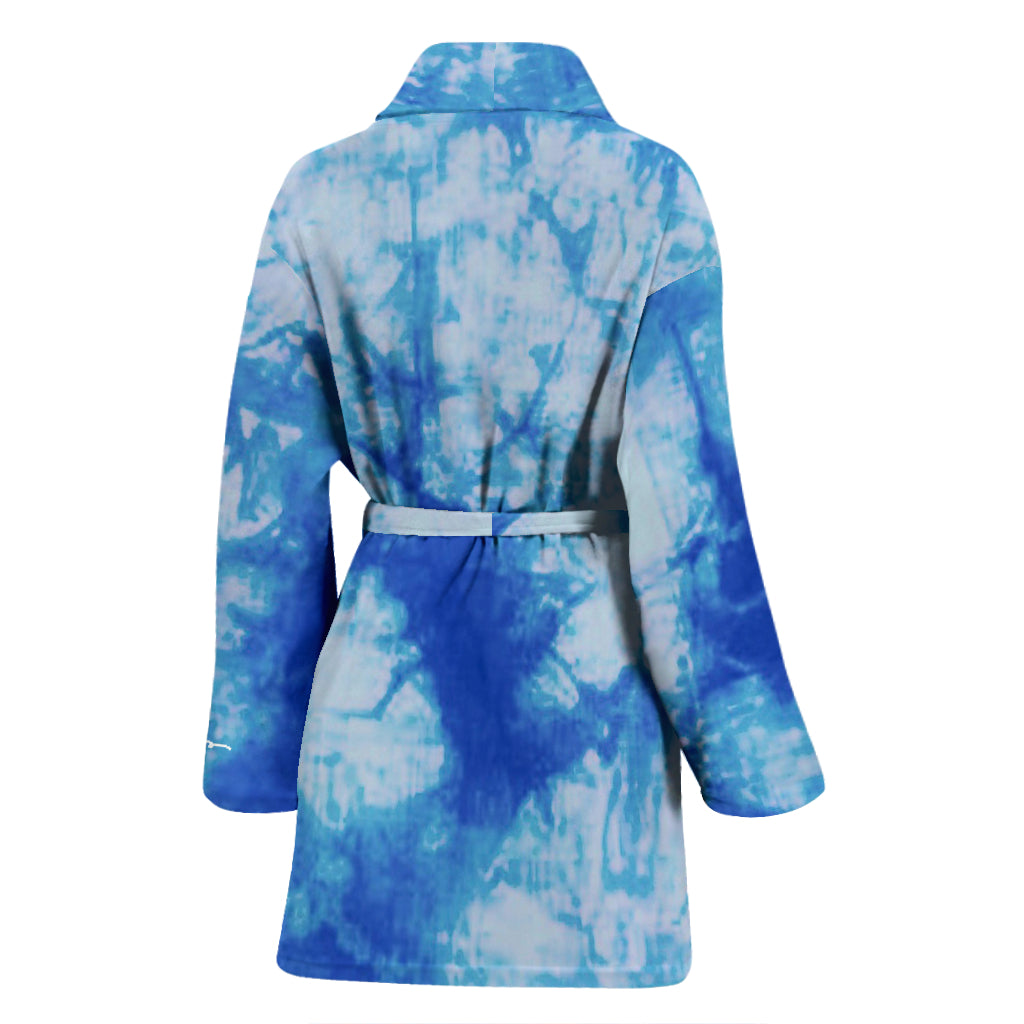 Blue Tie Dye Bath Robe - Women