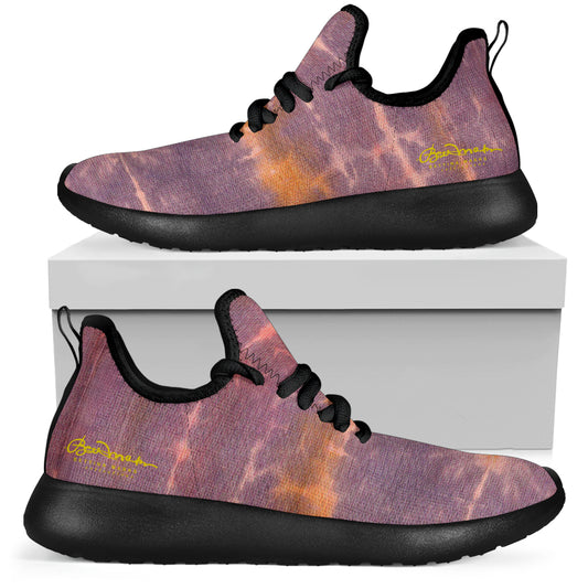 Purple Sunset Tie Dye Mesh Knit Sneakers