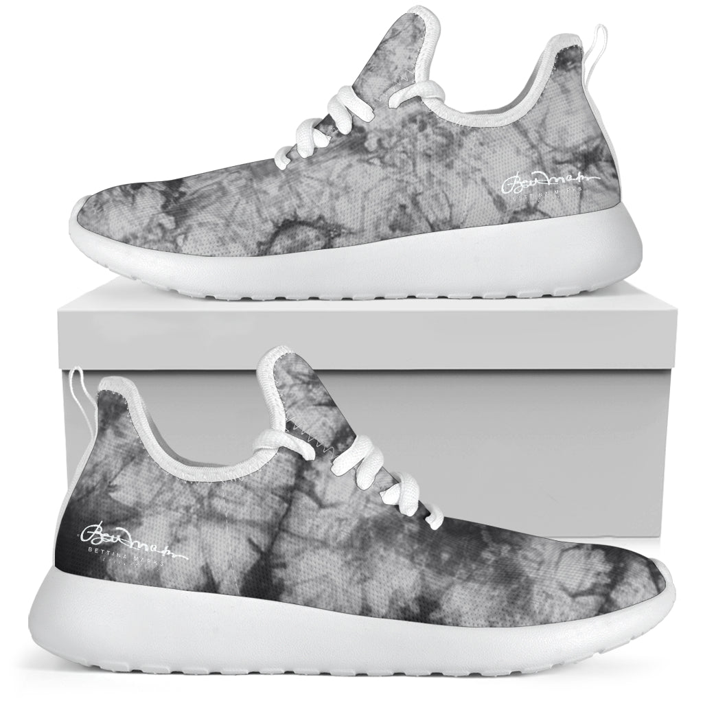 Grey Tie Dye Mesh Knit Sneakers