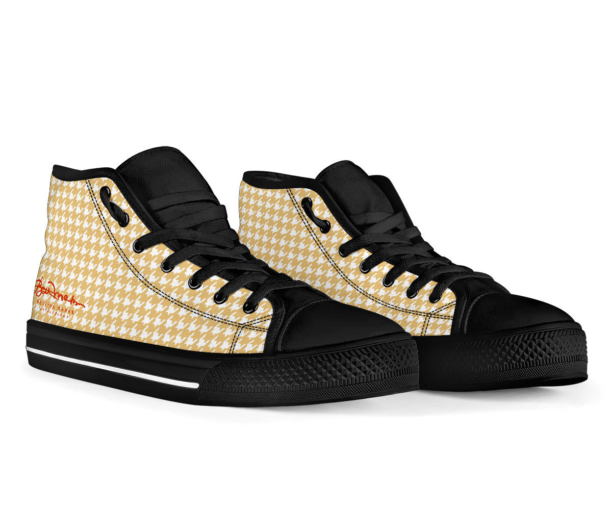 Banana Houndstooth High Top Sneakers