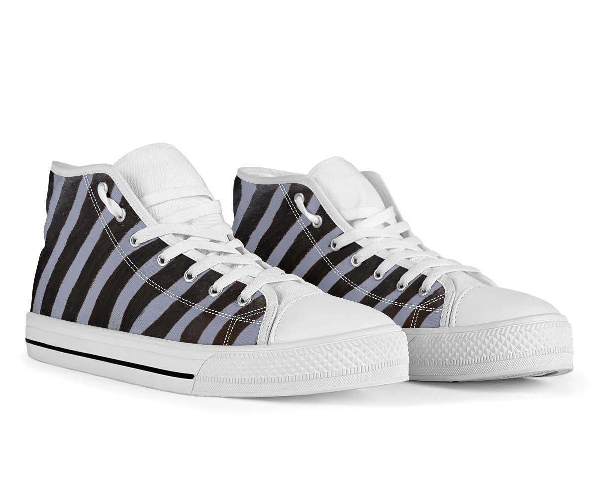 Grey Zebra High Top Sneakers