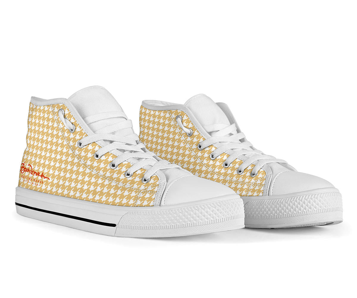 Banana Houndstooth High Top Sneakers