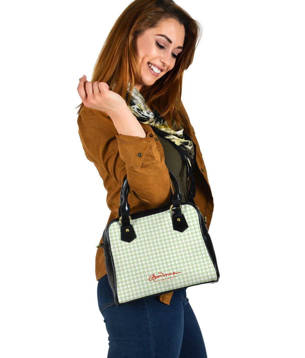 Butterfly Houndstooth Hand Bag w Shoulder Strap