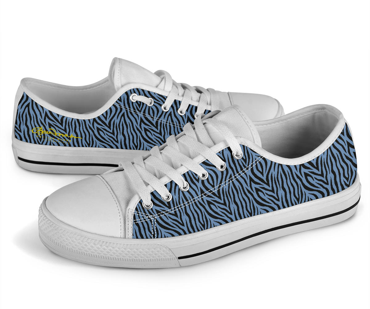 Blue Zebra Low Top Sneakers