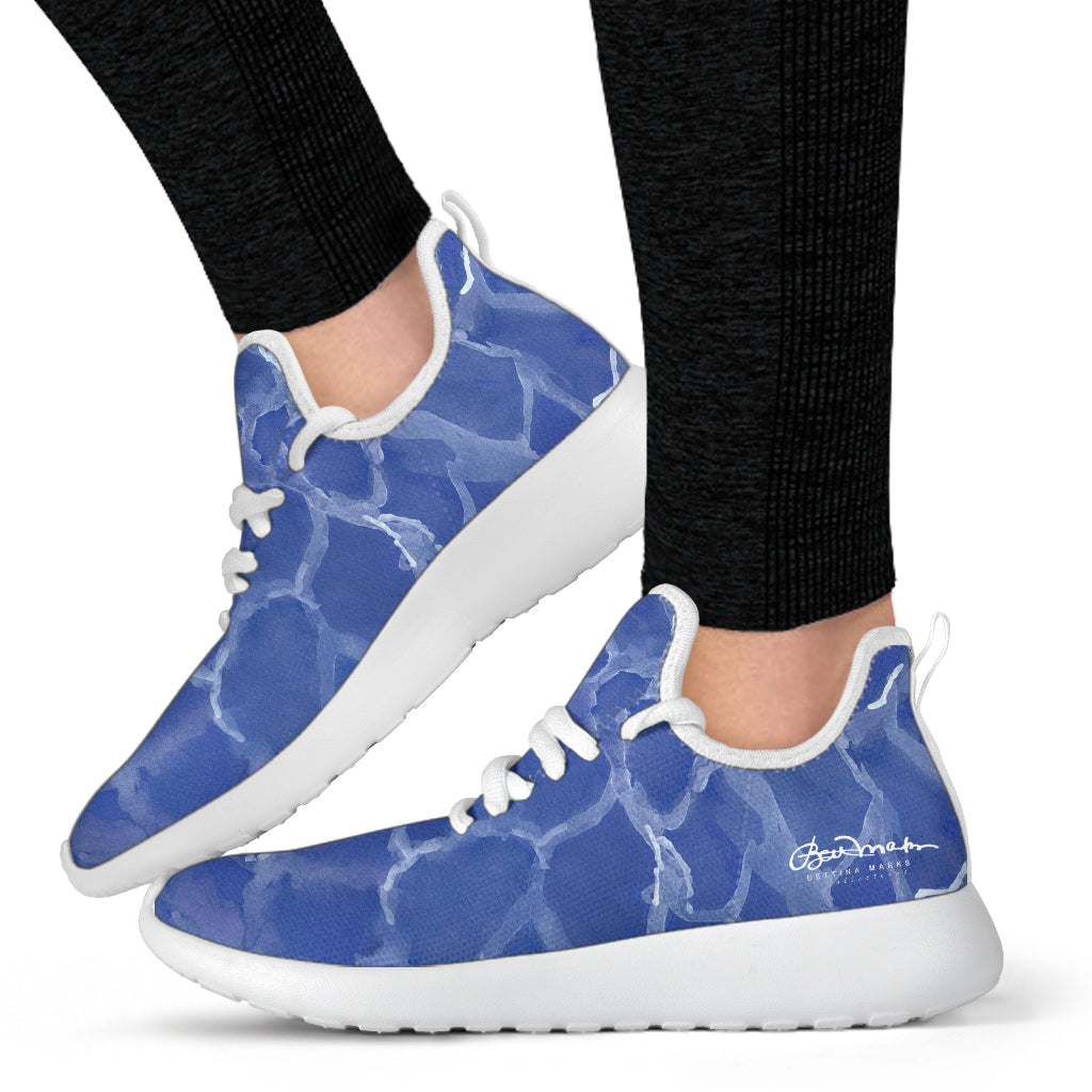 Blue Pool Mesh Knit Sneakers