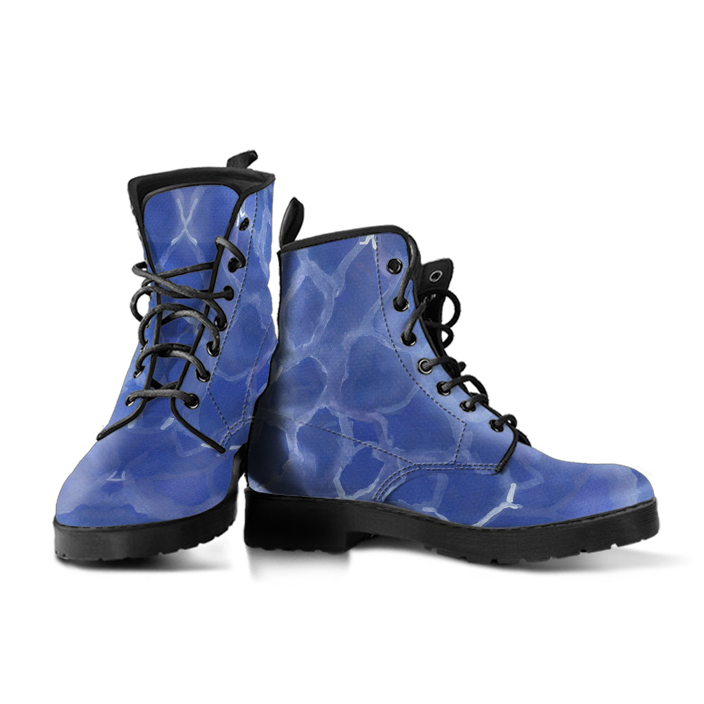 Blue Pool Leather Boots (Vegan)