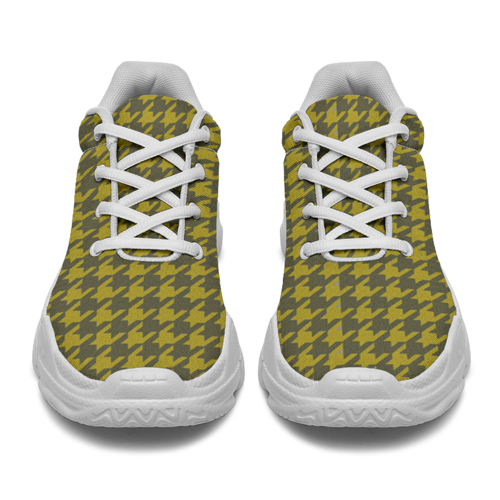 Olive Houndstooth Chunky Sneakers