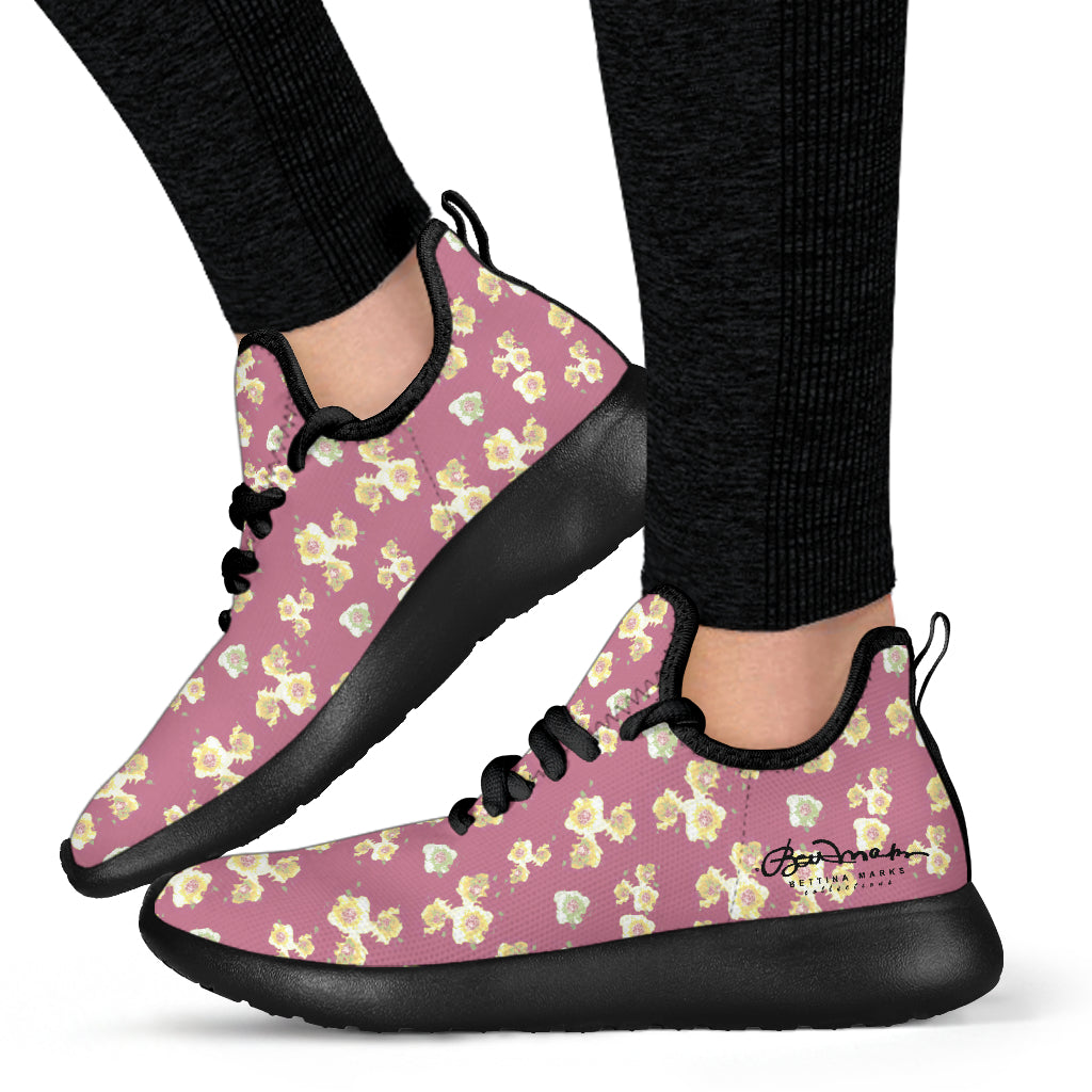 Starburst Floral Mesh Knit Sneakers