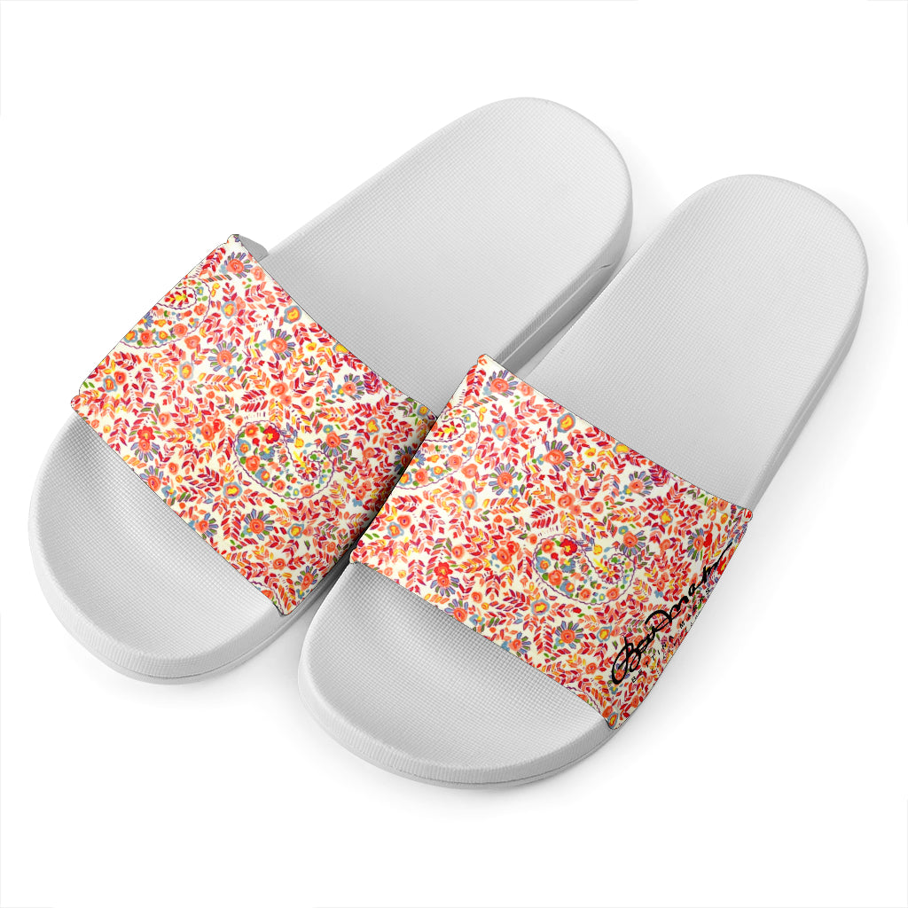 Retro Paisley Slide Sandal