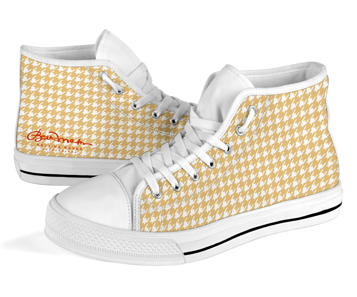 Banana Houndstooth High Top Sneakers