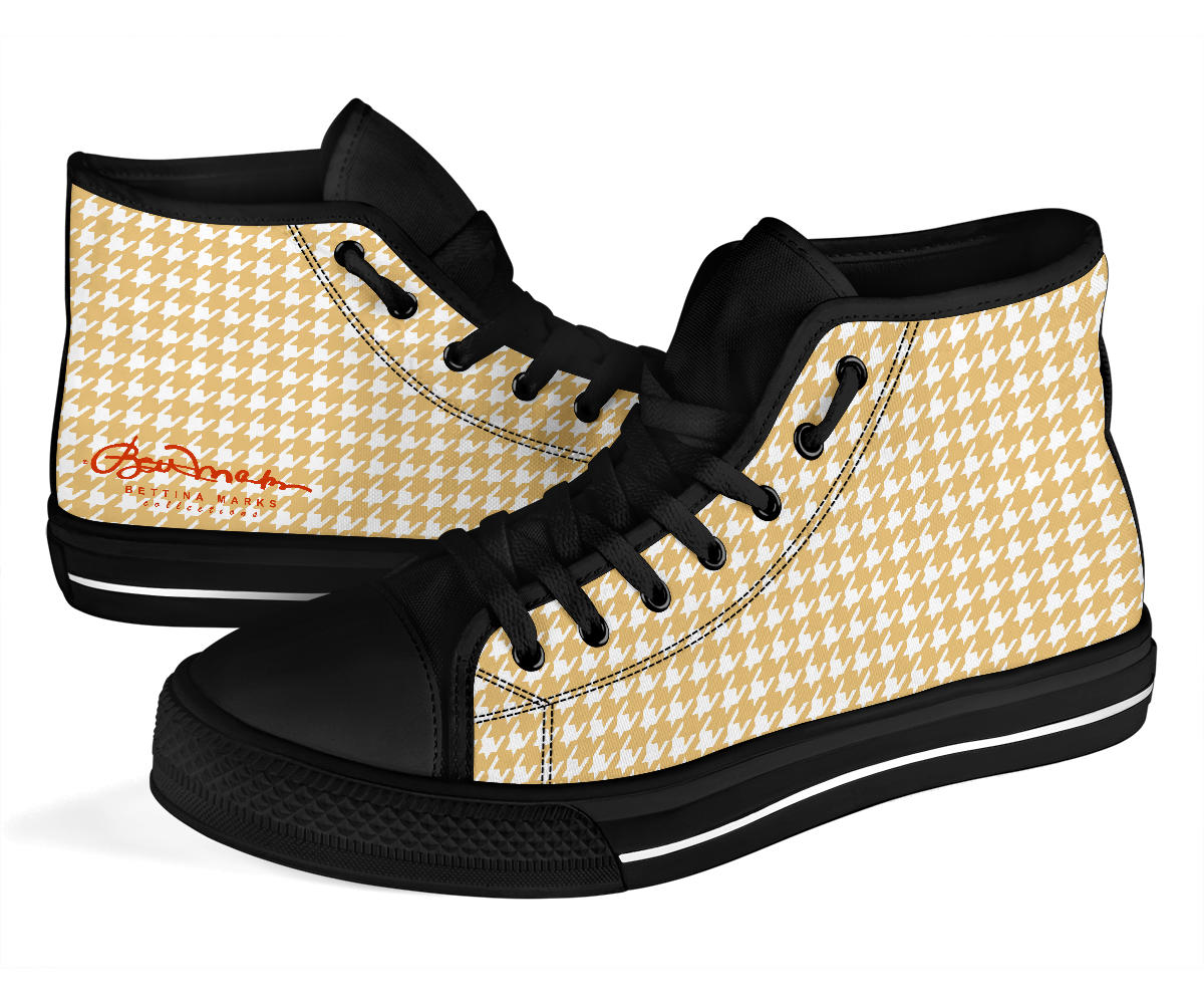 Banana Houndstooth High Top Sneakers