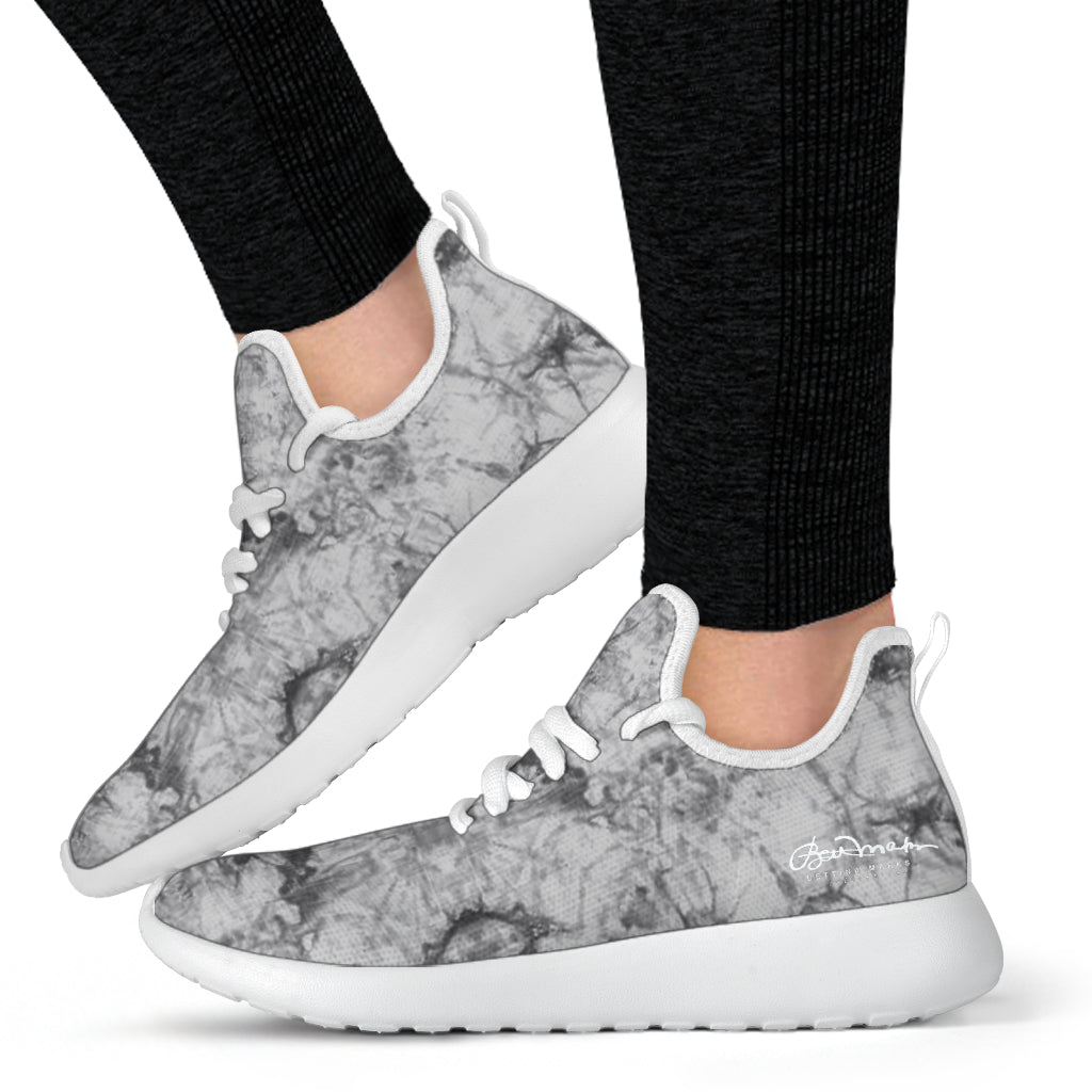 Grey Tie Dye Mesh Knit Sneakers