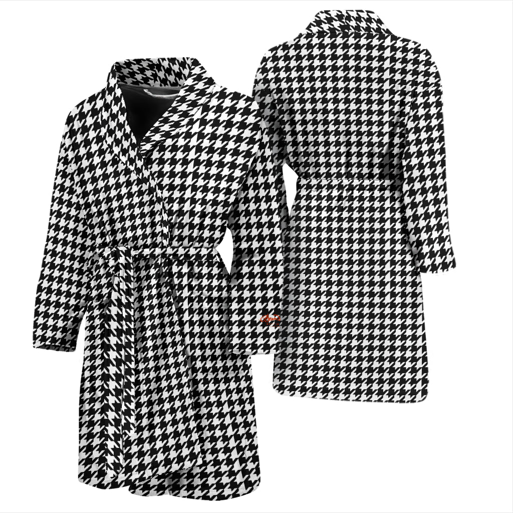B&W Houndstooth Bath Robe - Men