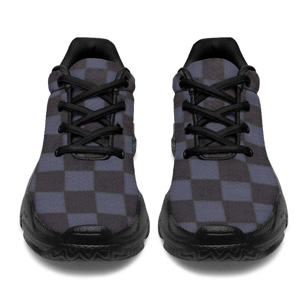 Slate Checkerboard Chunky Sneakers