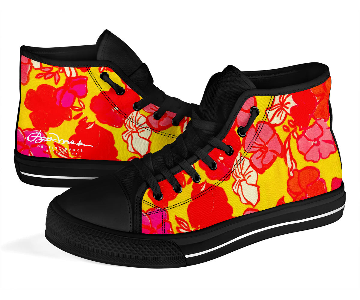 Sixties Floral High Top Sneakers