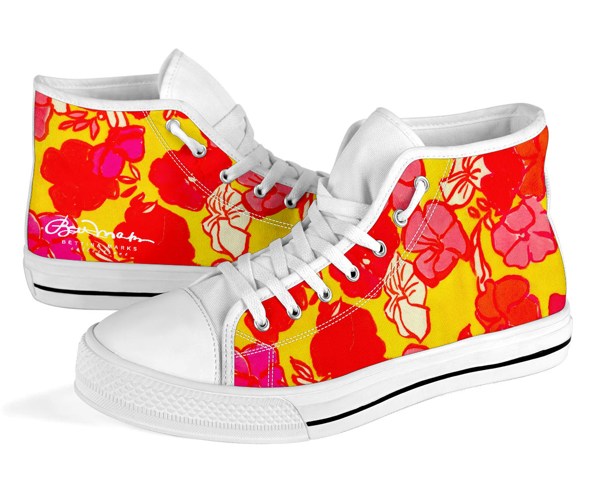 Sixties Floral High Top Sneakers