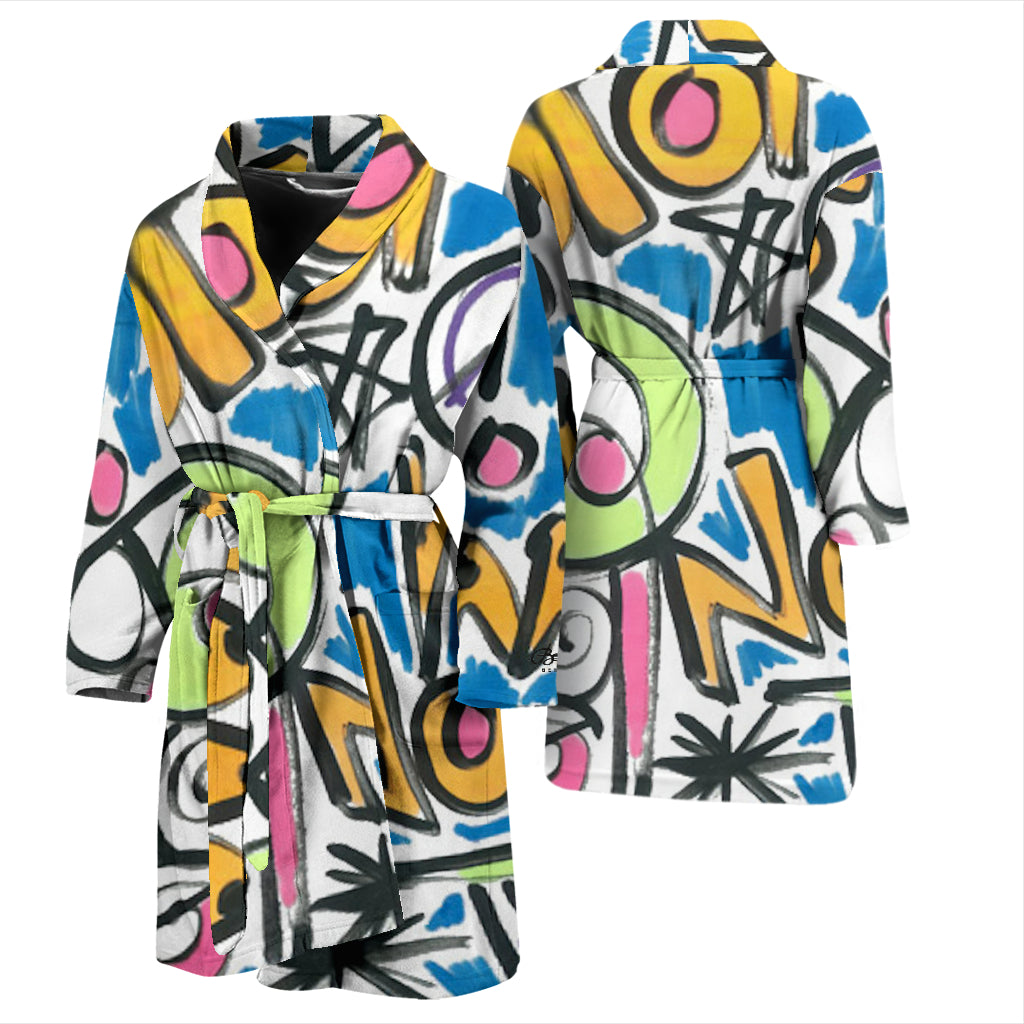 Stop War Now Graffiti Bath Robe - Men