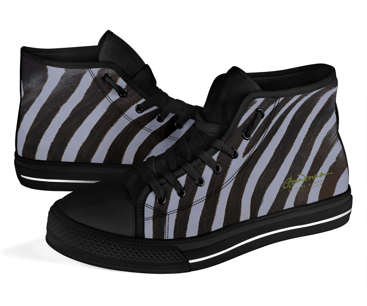 Grey Zebra High Top Sneakers