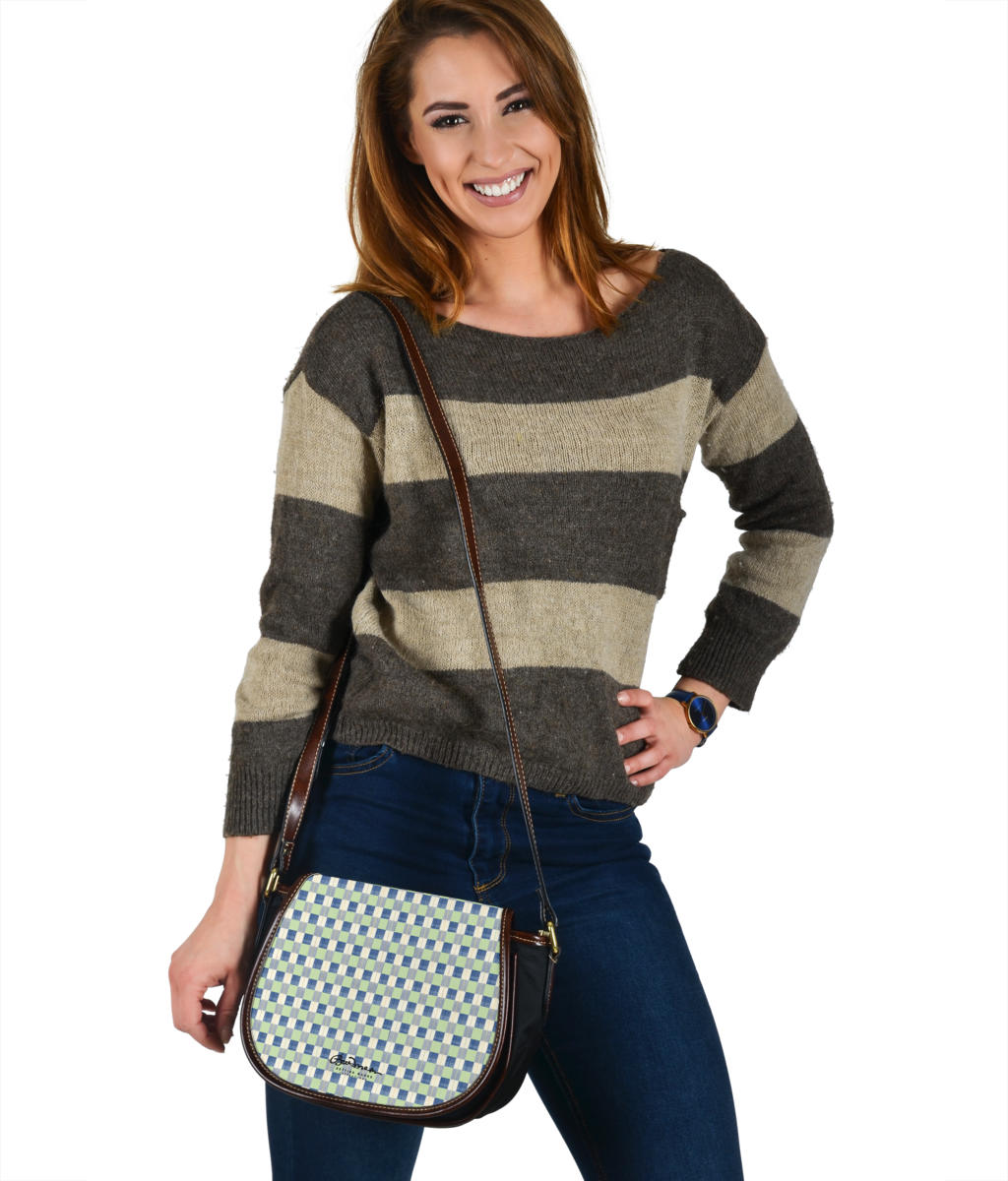 Checkerboard Plaid Saddle Bag