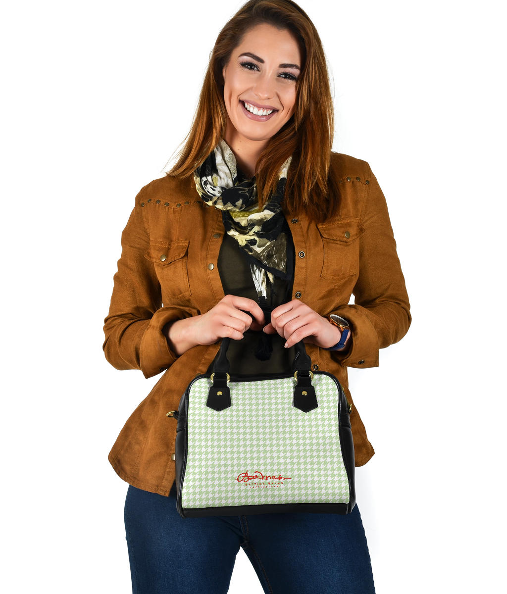 Butterfly Houndstooth Hand Bag w Shoulder Strap