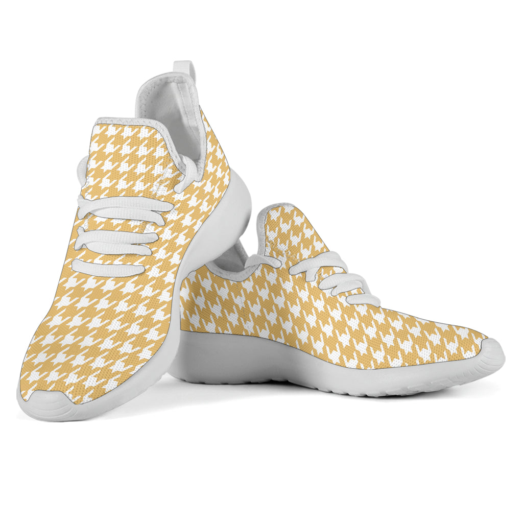 Banana Houndstooth Mesh Knit Sneakers