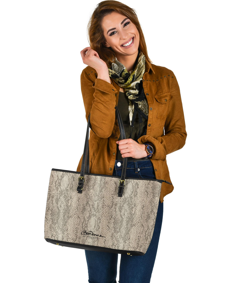 Snake Print Large Vegan Tote Bag