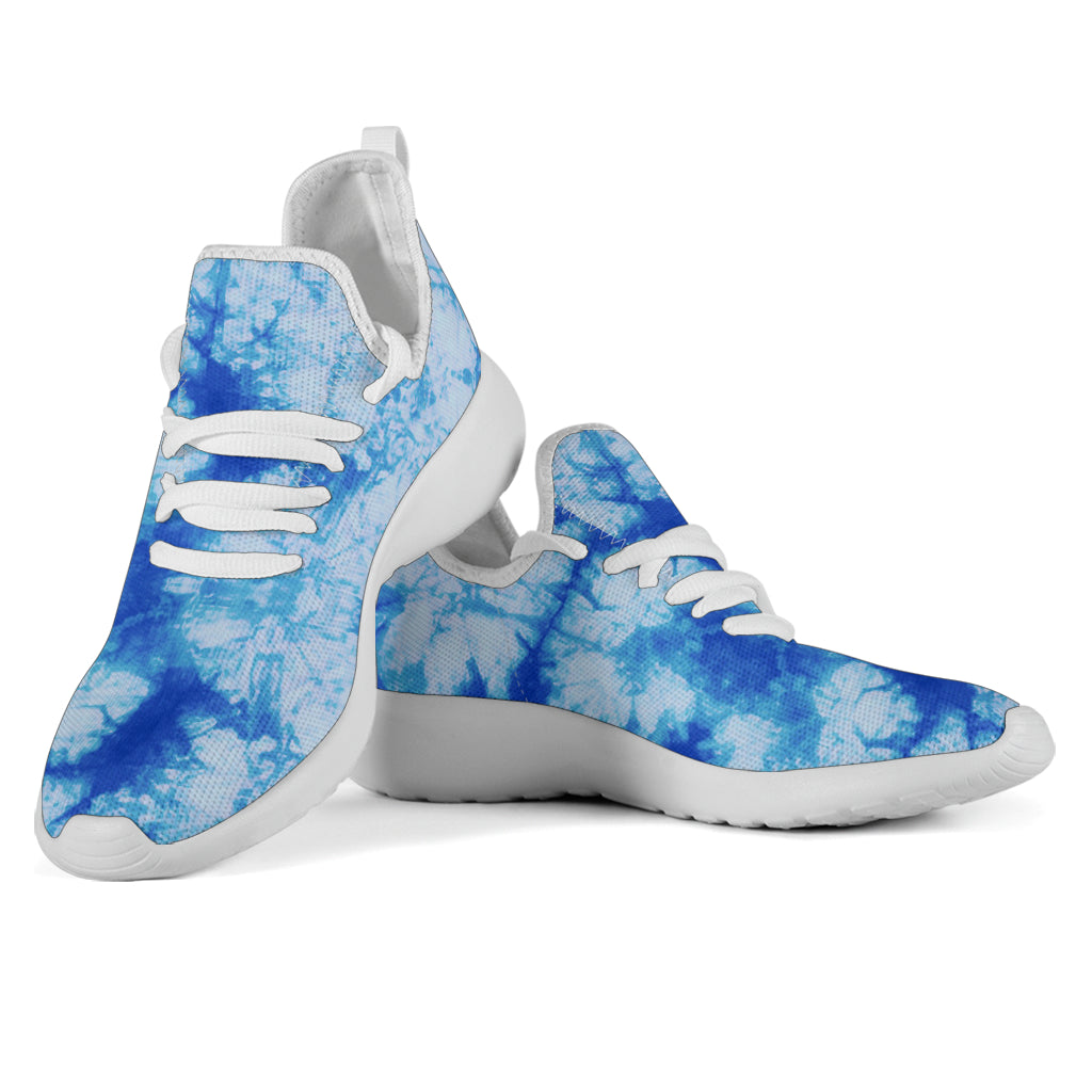 Blue Tie Dye Mesh Knit Sneakers