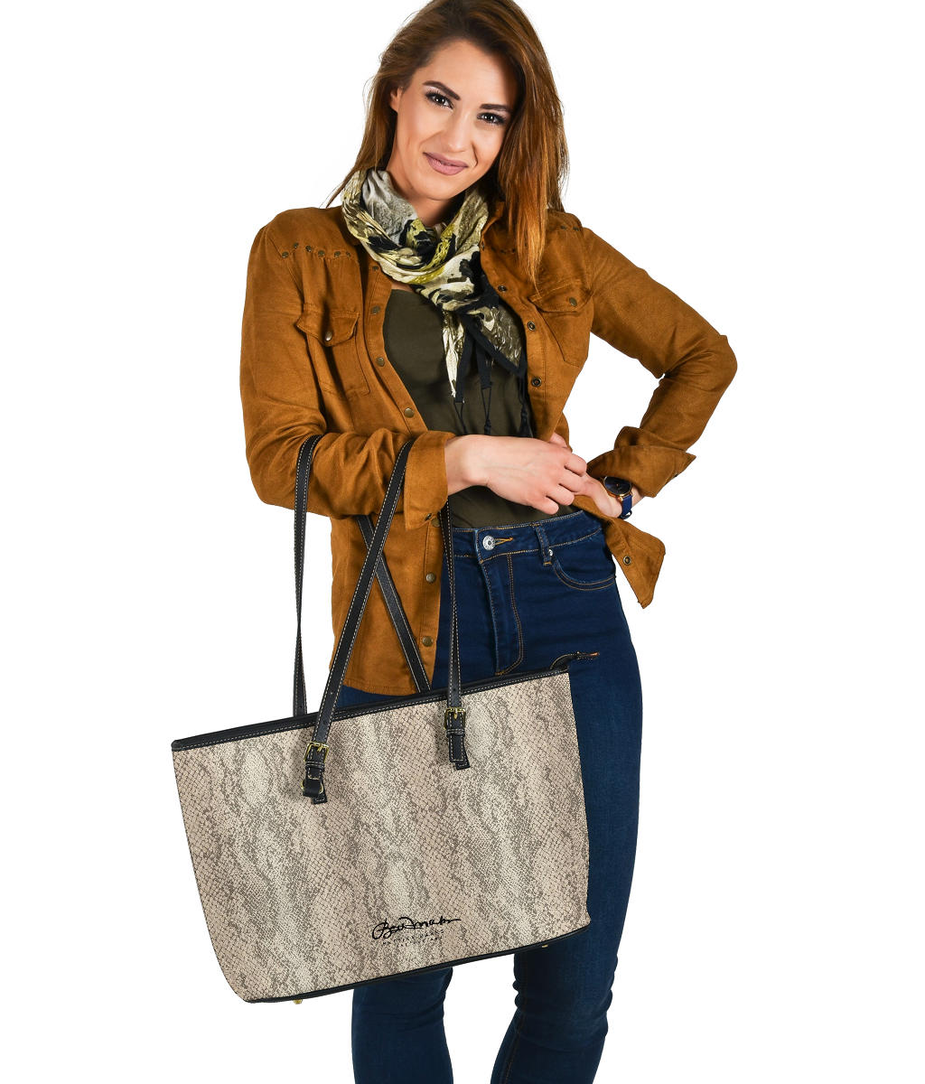 Snake Print Large Vegan Tote Bag