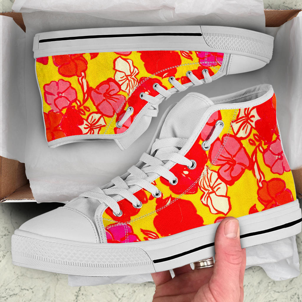 Sixties Floral High Top Sneakers